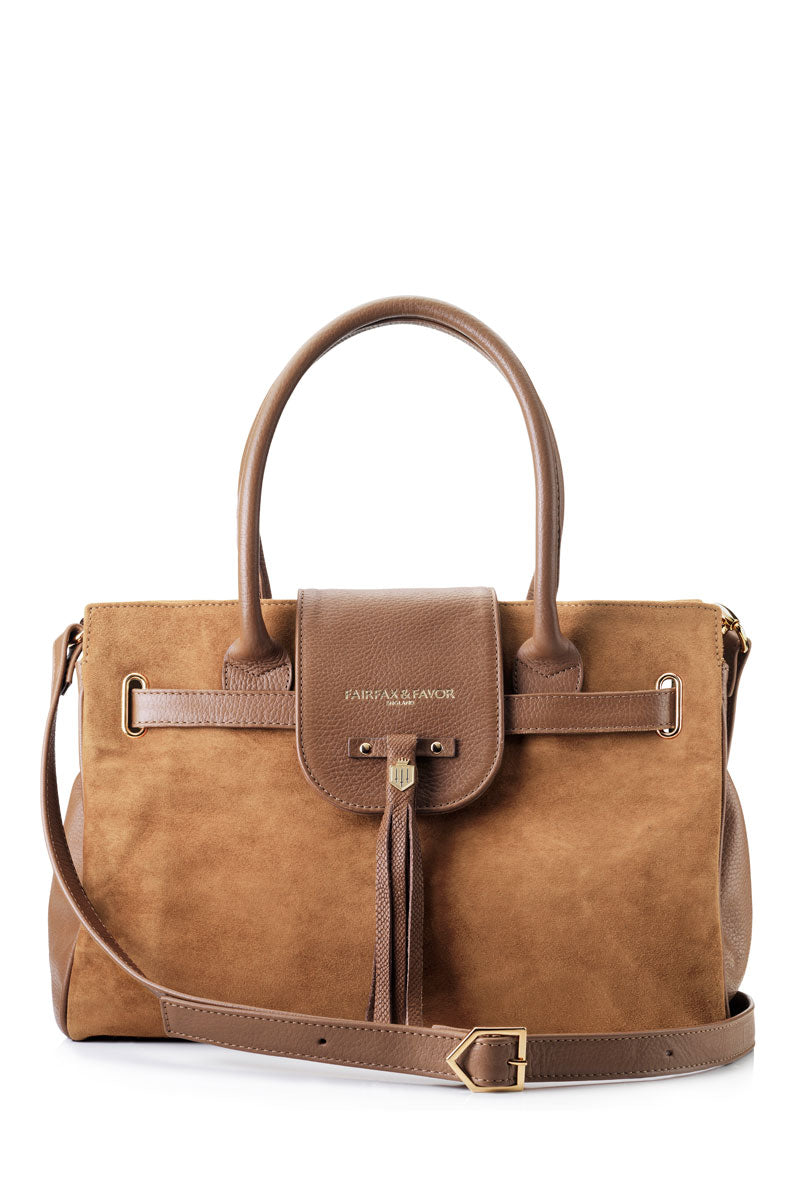 Fairfax & Favor Windsor Handbag Tan Suede