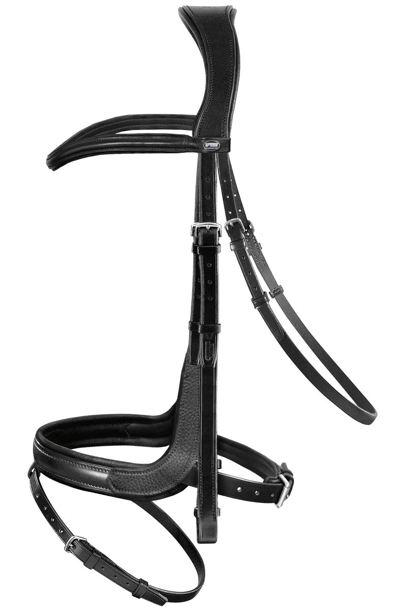 Passier Marcus Ehning II Snaffle Bridle with Stainless Fittings and Rubber Reins Black