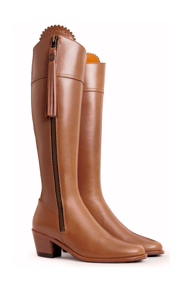Fairfax & Favor Heeled Regina Boot Regular Fit Tan Leather
