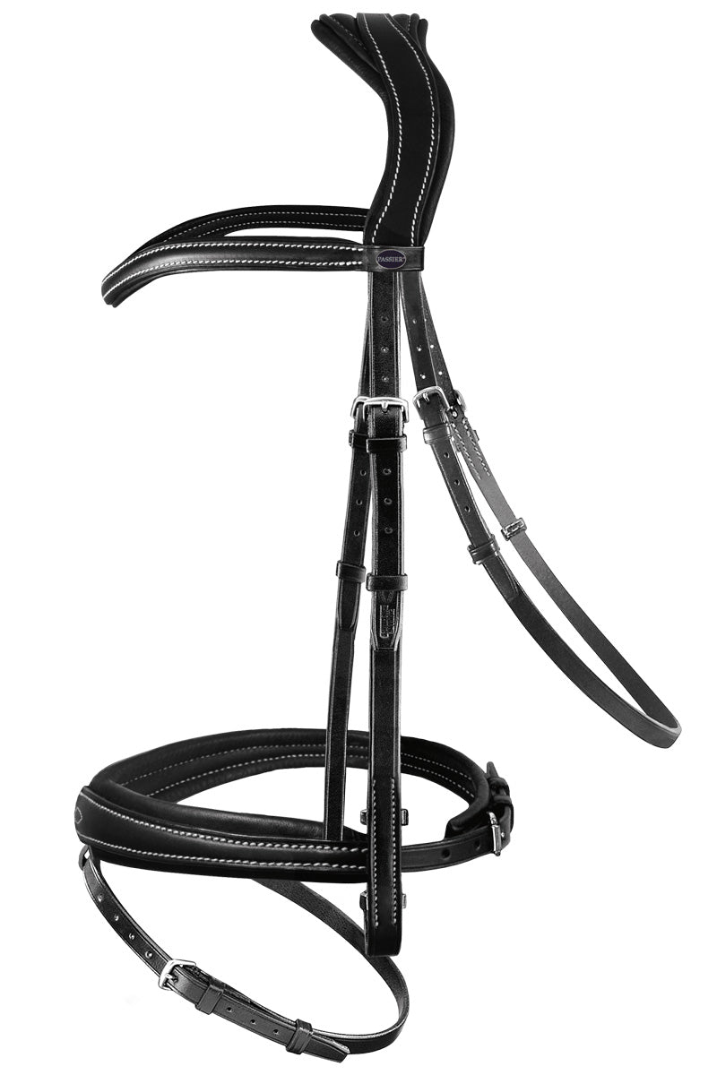 Passier No Limits Snaffle Bridle with Stainless Steel Fittings and Rubber Reins Black