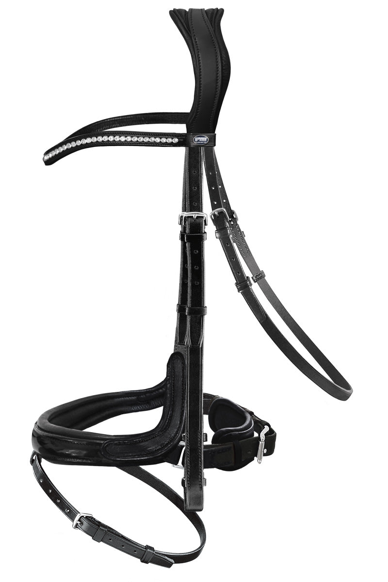 Passier Starlight Snaffle Bridle with Stainless Steel Fittings and Rubber Reins Black