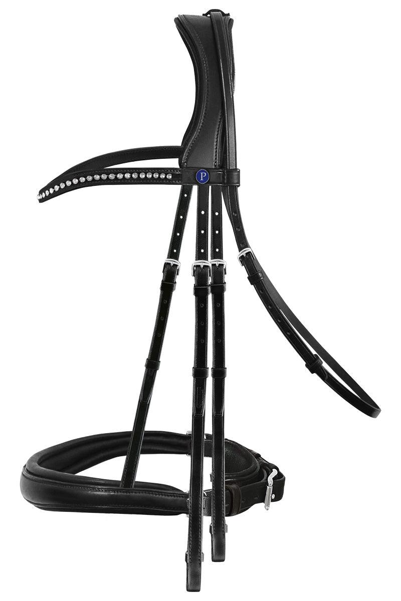 PassierBlu Dream Double Bridle with Stainless Steel Fittings Black