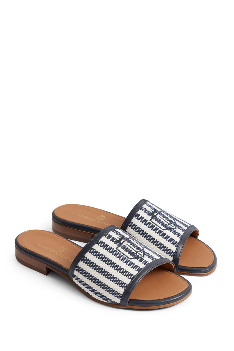 Fairfax & Favor Heacham Sandal Navy Stripe