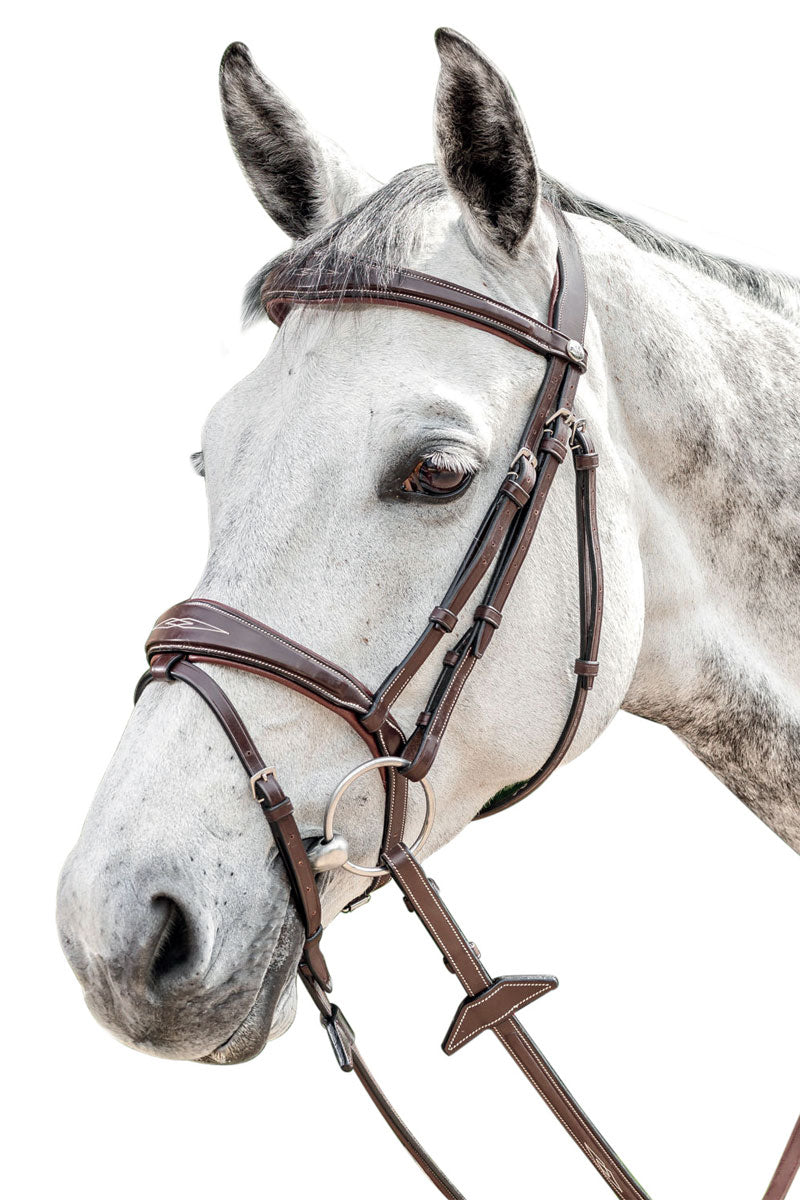 Prestige English Bridle with Stitching Tobacco