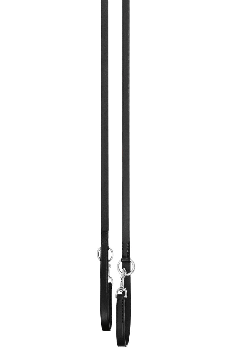 Passier Draw Reins with Snap Hooks with Stainless Steel Fittings Black