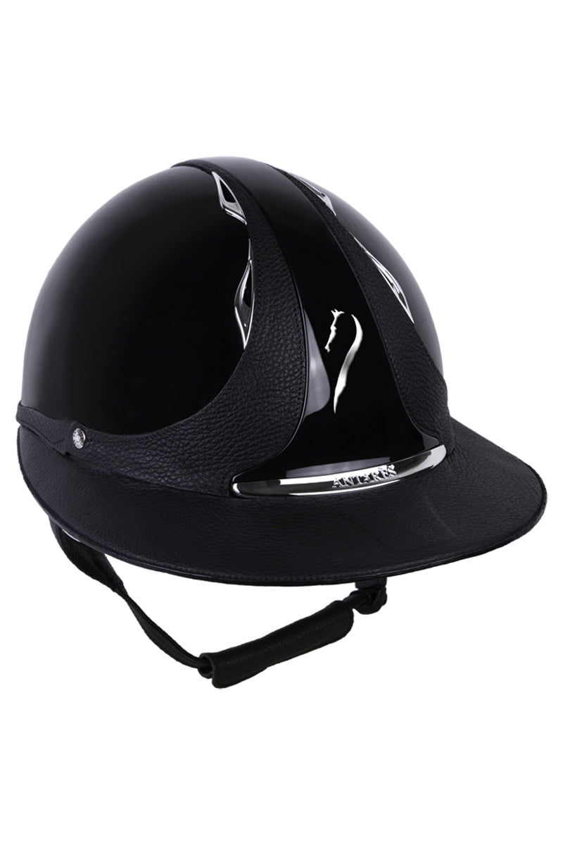 Antares Premium Glossy Eclipse Riding Hat Black/Black