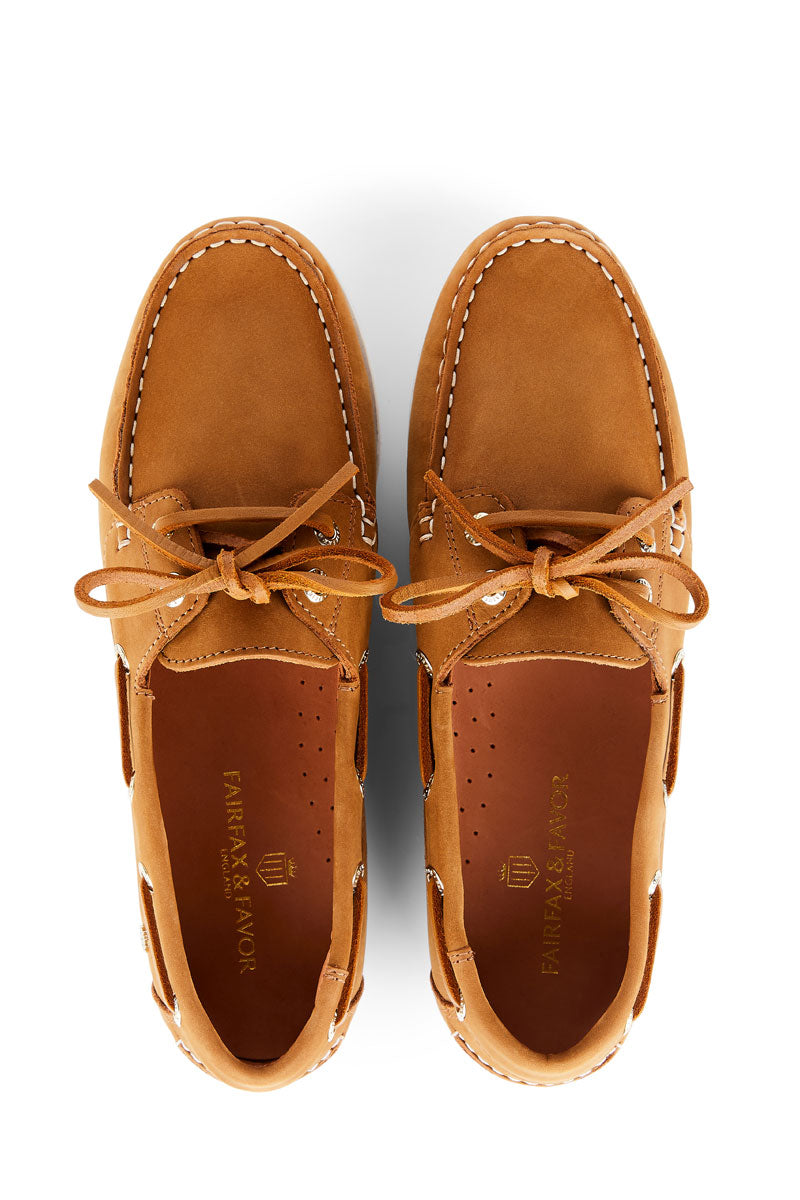 Fairfax & Favor Salcombe Deck Shoe Tan Suede