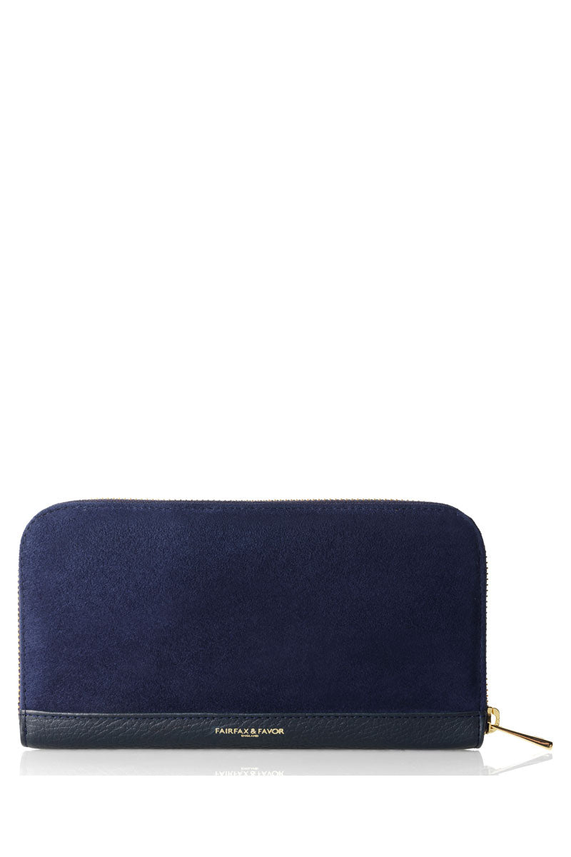 Fairfax & Favor Salisbury Purse Navy Suede