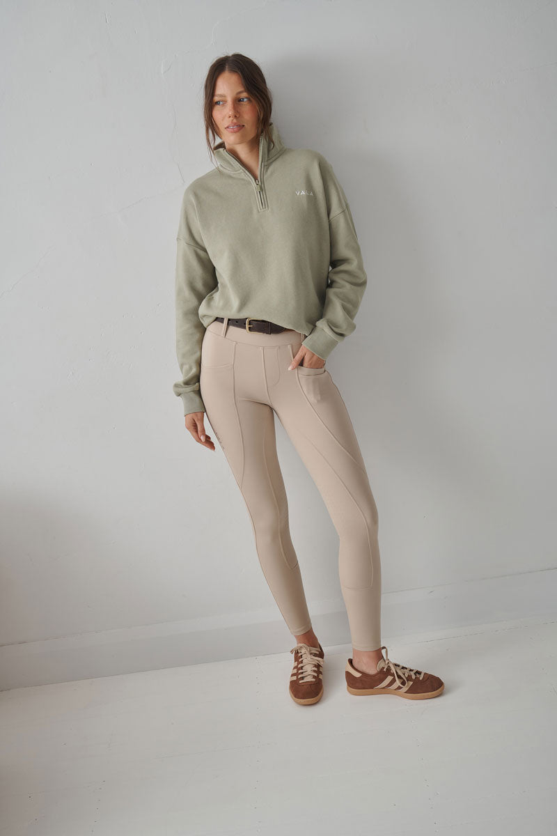 VALA Olsen 1/4 Zip Fleece Eucalypt 