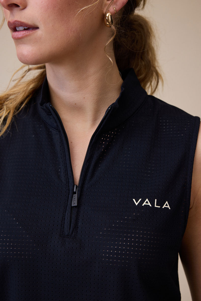 VALA Elsa Mesh S/Less Zip Black