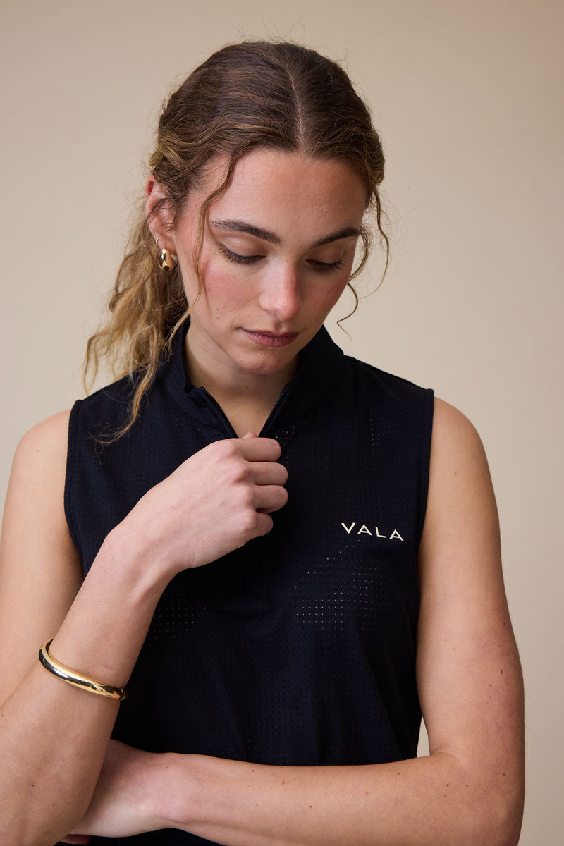 VALA Elsa Mesh S/Less Zip Black
