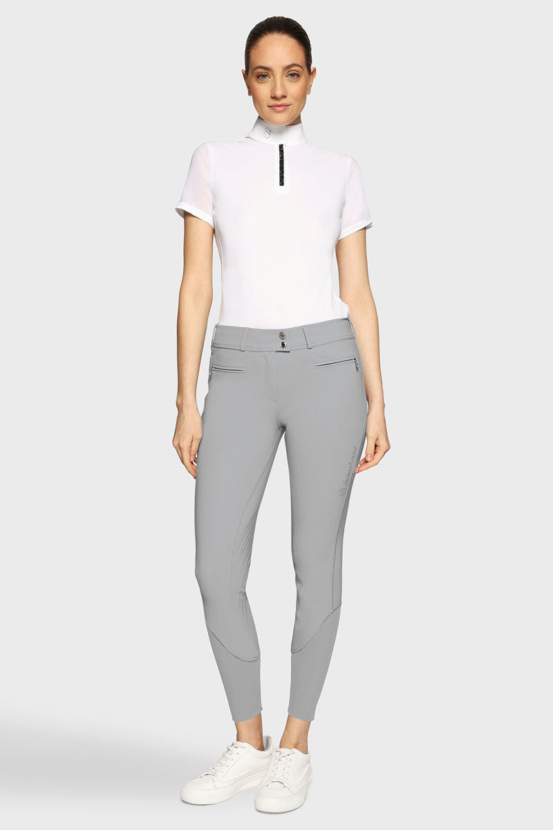 Samshield Chloé Metal Dots Knee Grip Breeches Light Grey 