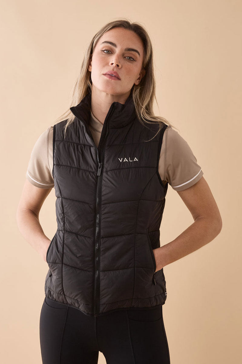 VALA Slimline Puffa Vest Black