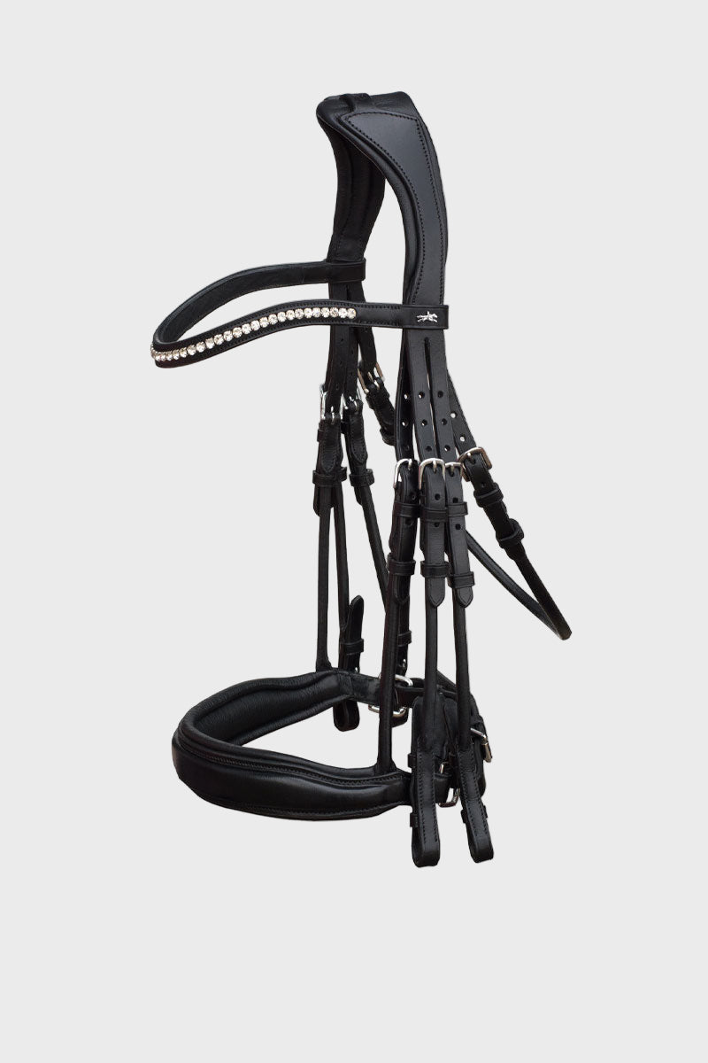 Schockemohle Venice Double Bridle Black/Silver