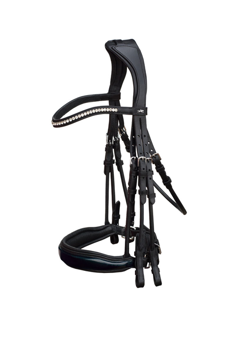 Schockemohle Venice Double Bridle Black/Patent/Silver