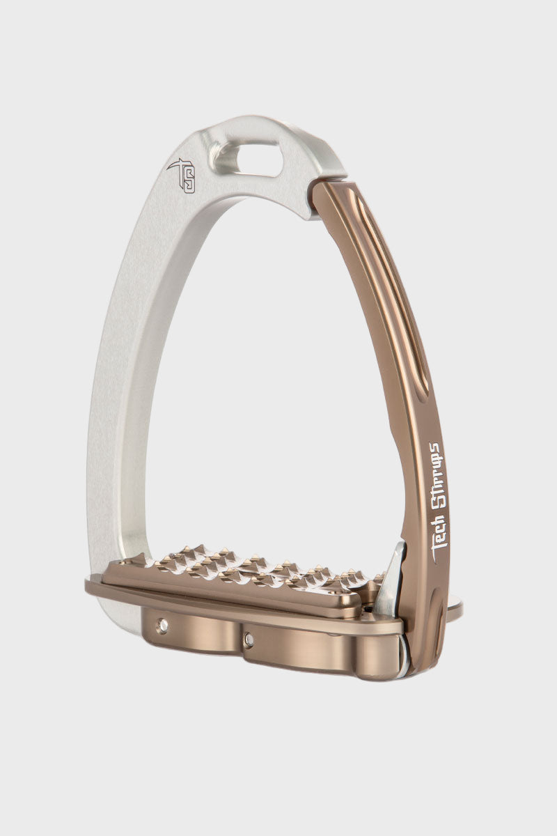 Tech Stirrups Venice Sloped Evo Stirrups Silver/Brown