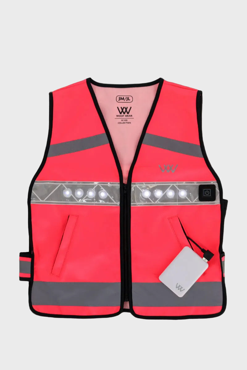Woof Wear Hi Vis LED Riding Vest Hi Vis Pink
