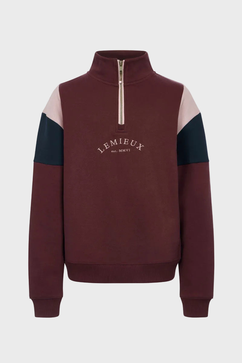 LeMieux Young Rider Viola 1/4 Zip Sweatshirt Bramble 