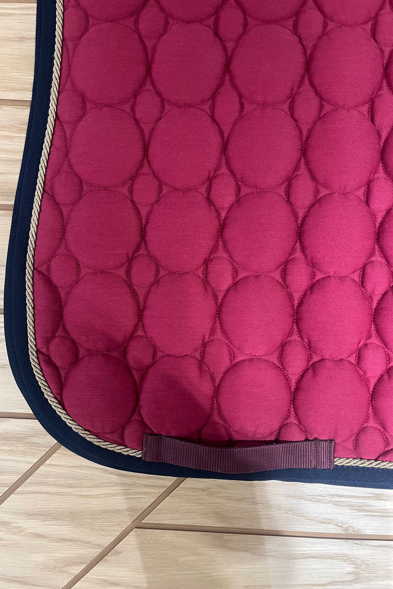 Animo Wagon Saddle Pad Bordeaux with Dark Blue/Dark Beige Piping