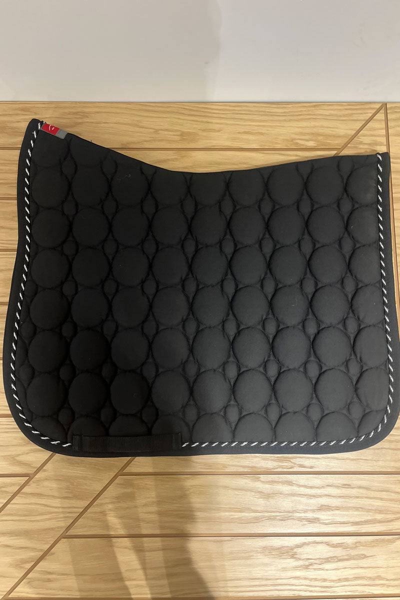 Animo Wagon Saddle Pad Black with Black/Silver Piping