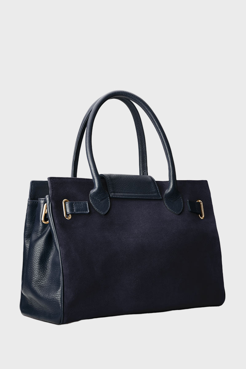 Fairfax & Favor Windsor Handbag Navy Suede