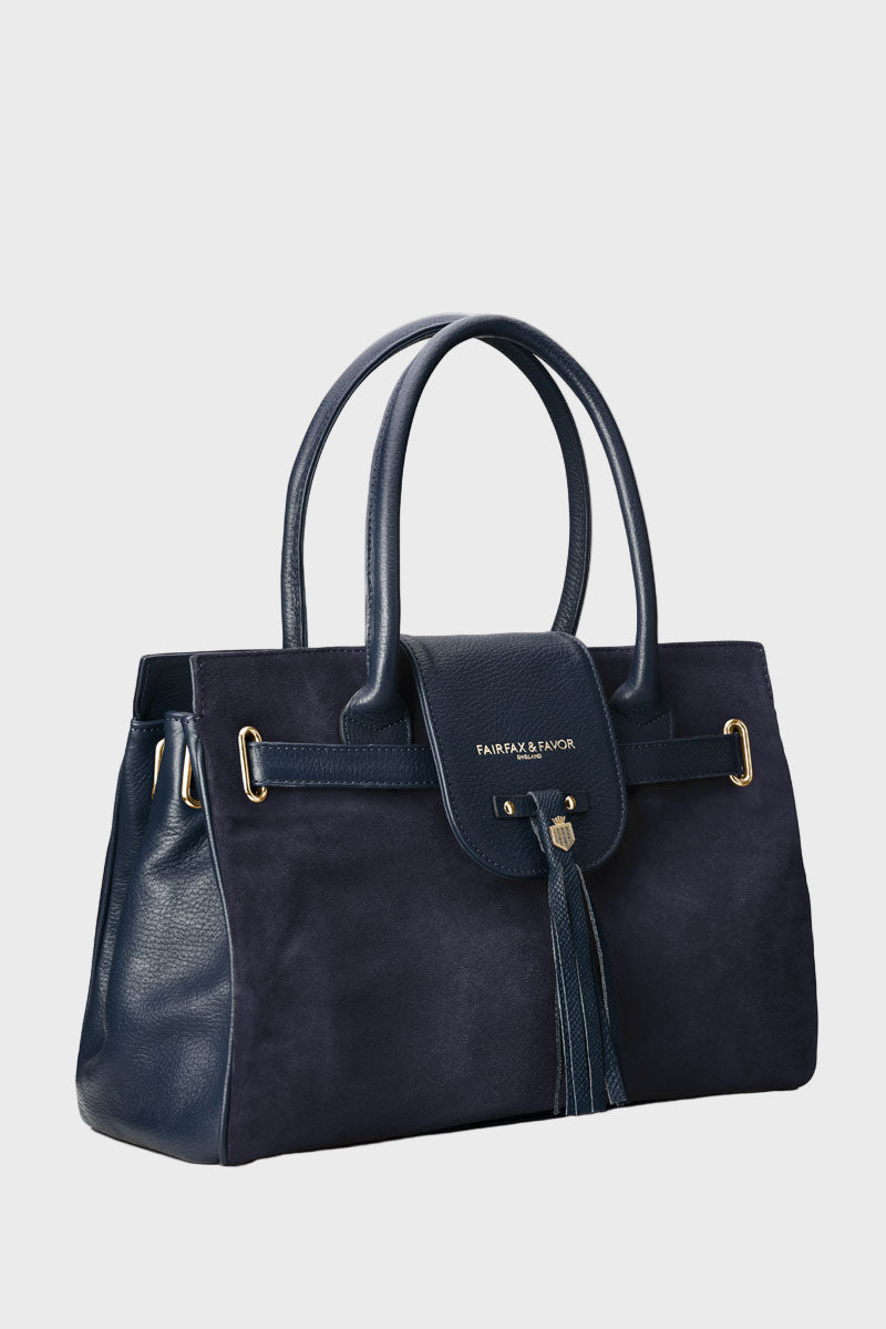 Fairfax & Favor Windsor Handbag Navy Suede