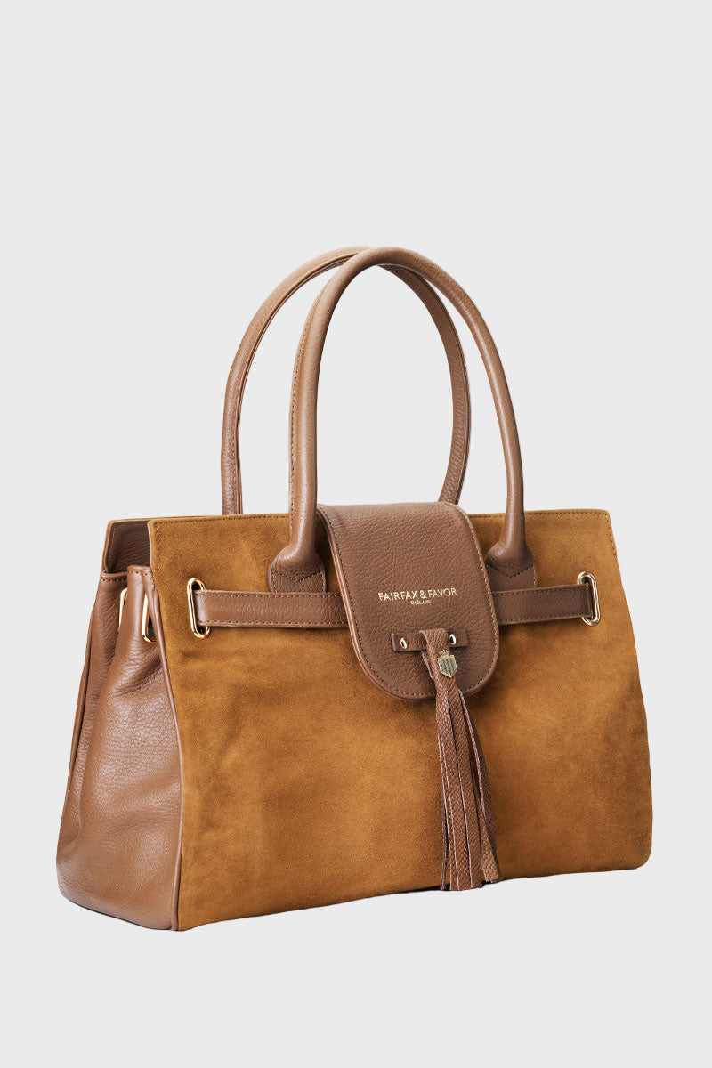 Fairfax & Favor Windsor Handbag Tan Suede