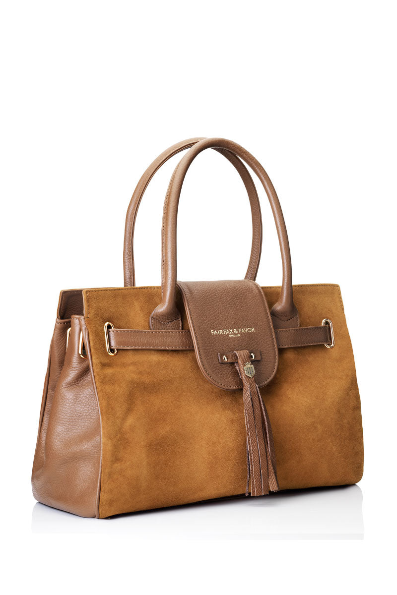 Fairfax & Favor Windsor Handbag Tan Suede
