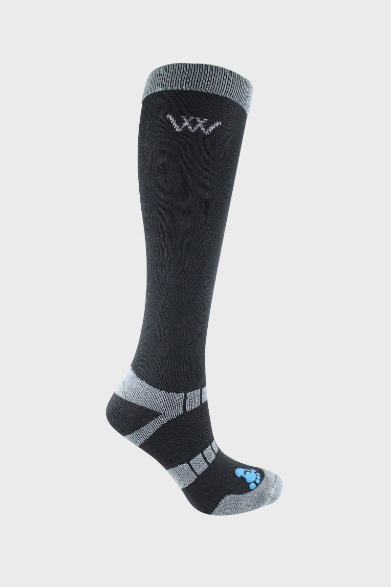 Woof Wear Long Bamboo Waffle Riding Socks Black