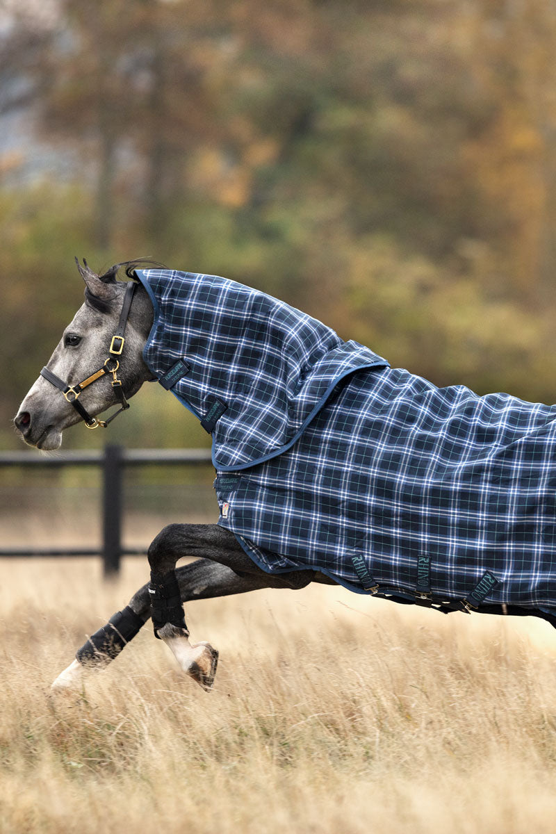 Rhino Plus Turnout with Vari-Layer 450g Navy Check/Indigo