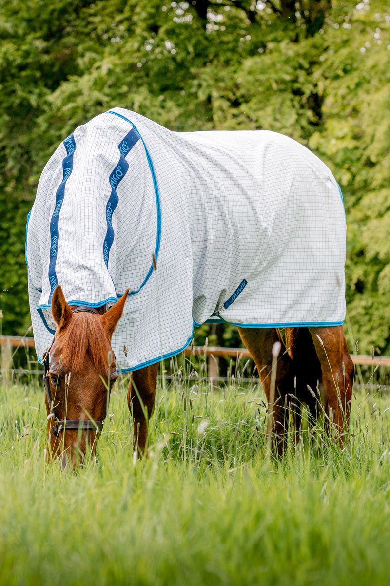 Amigo Aussie All-Rounder 0g Fly Rug Blue Check/Electric Blue & Navy