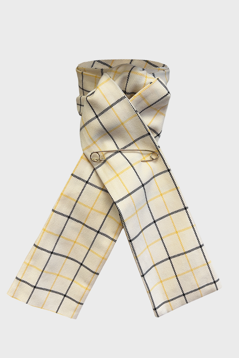 Equetech Tattersall Check Riding Stock - Black/Gold