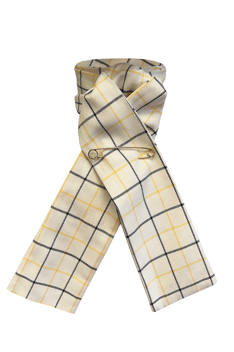 Equetech Tattersall Check Riding Stock - Black/Gold