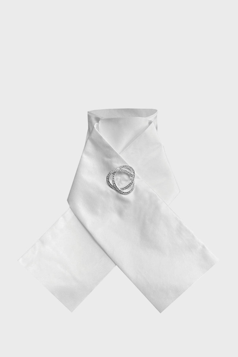 Equetech Ready-Tied Plain Stock White