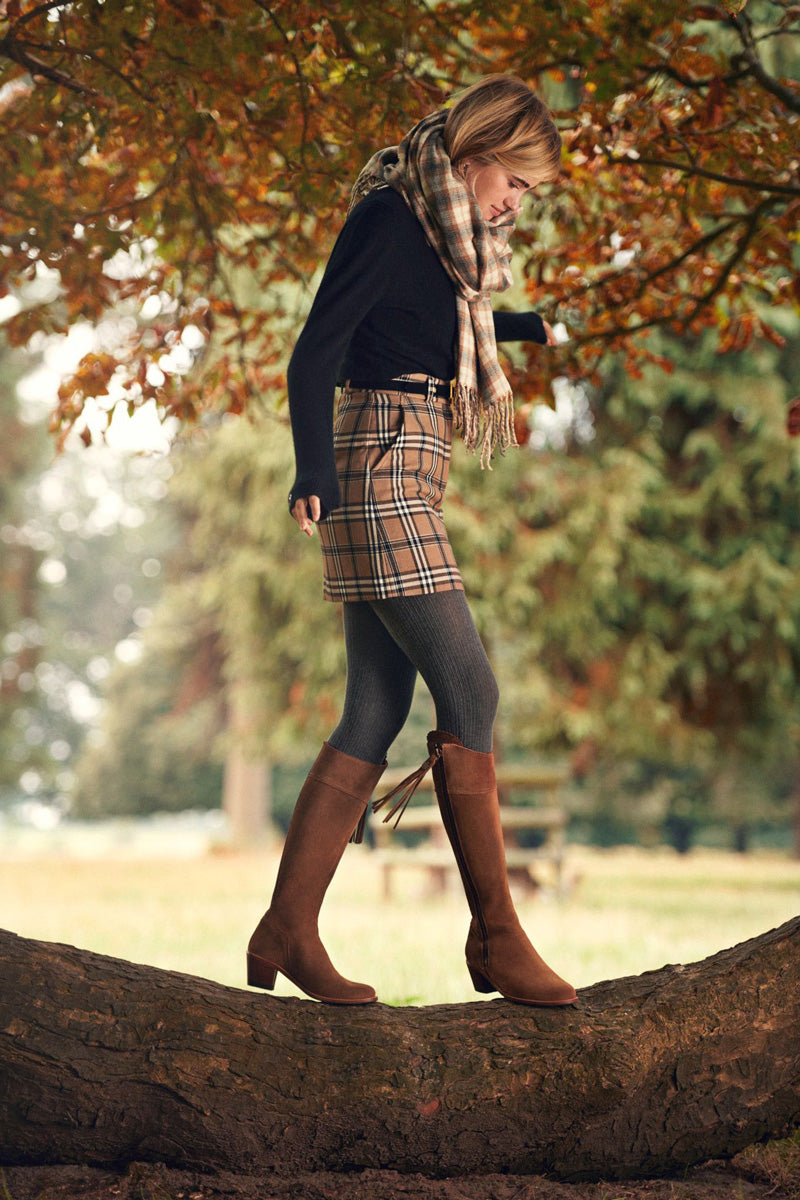 Fairfax & Favor Heeled Regina Boot Regular Fit Tan Suede