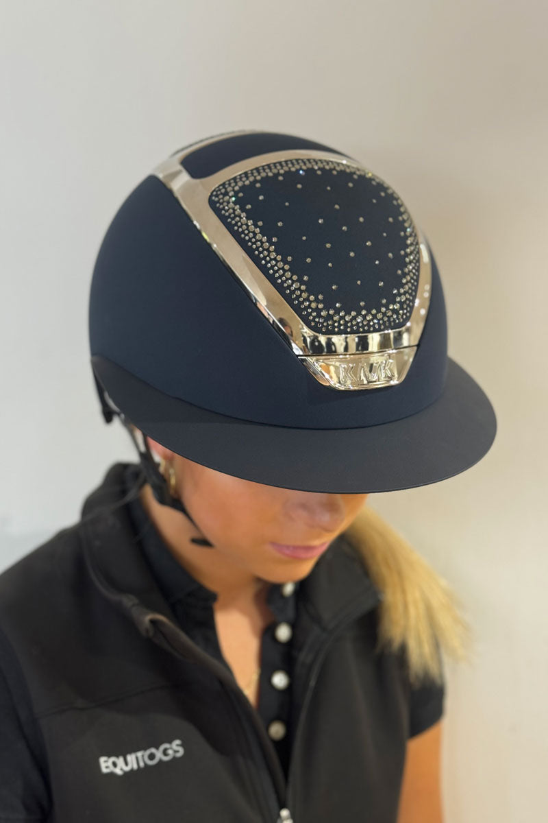 KASK Star Lady Chrome II In-Out Navy with Silver Frame & Diamond Mix