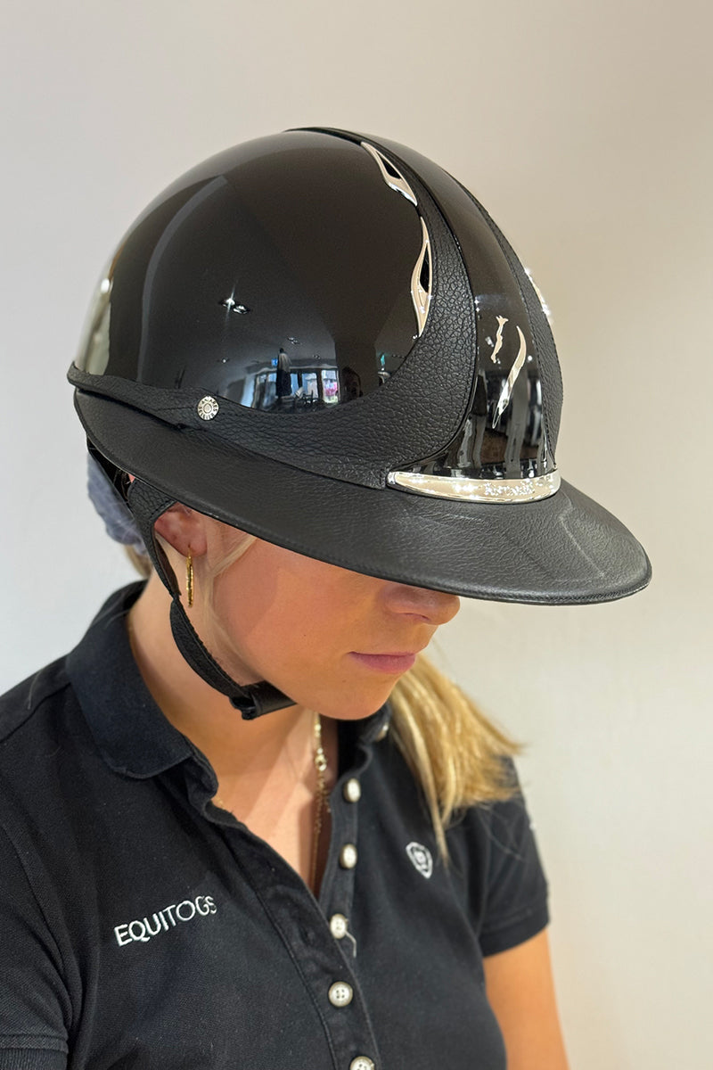 Antares Premium Glossy Eclipse Riding Hat Black/Black