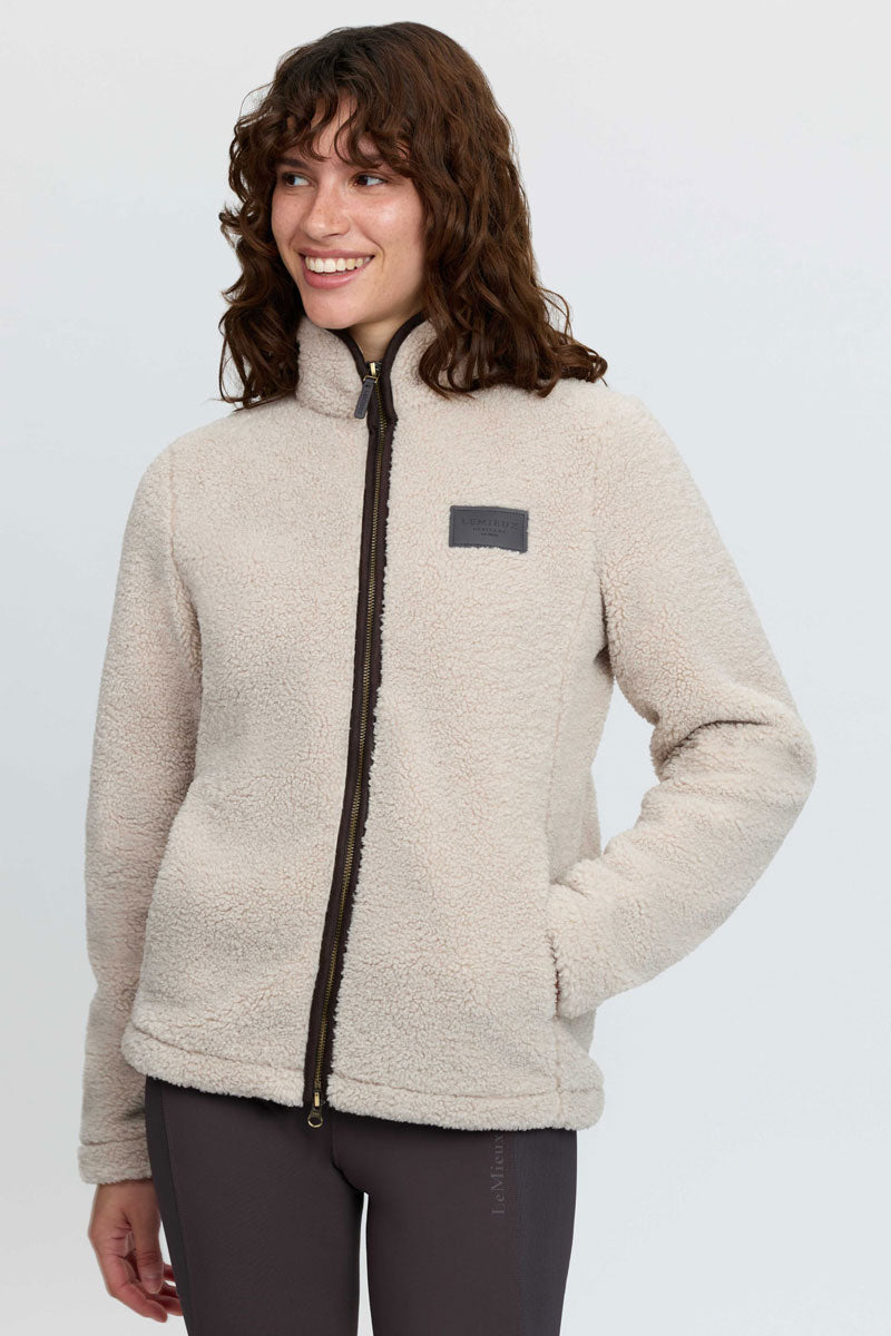 LeMieux Heritage Borg Zip Through Jacket Stone 