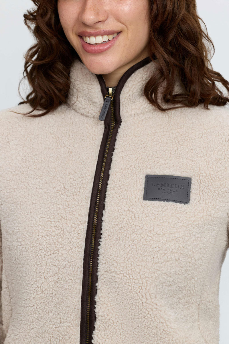 LeMieux Heritage Borg Zip Through Jacket Stone 