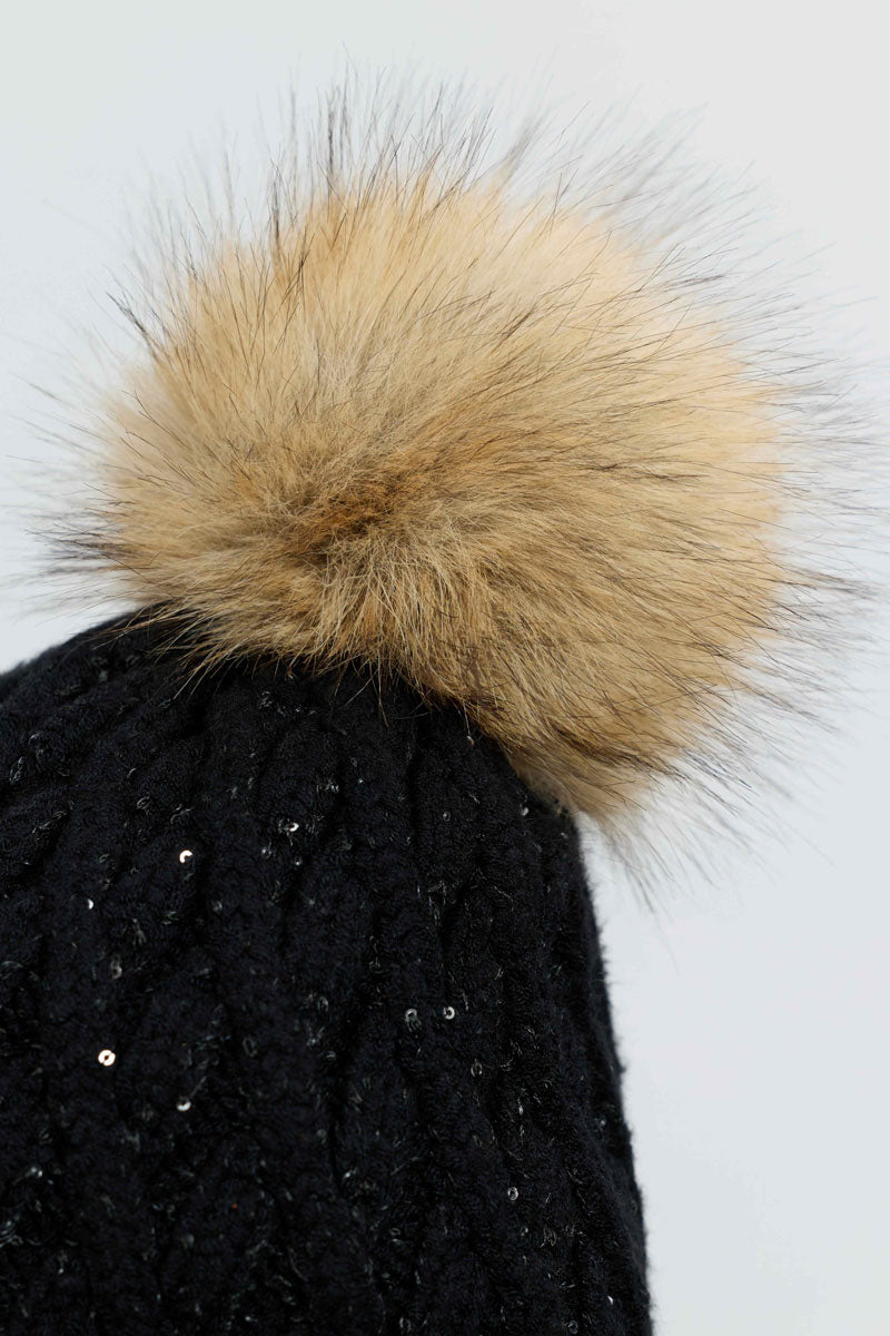 LeMieux Bernie Sequin Beanie Black
