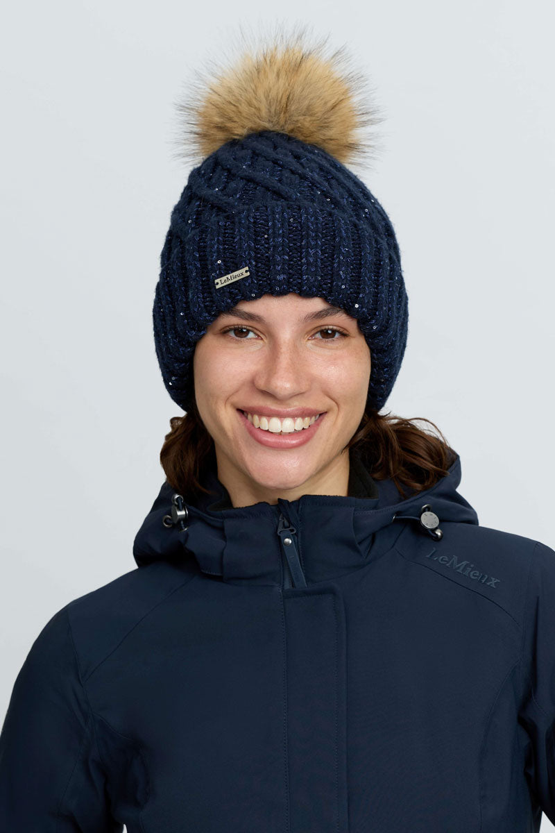 LeMieux Bernie Sequin Beanie Navy