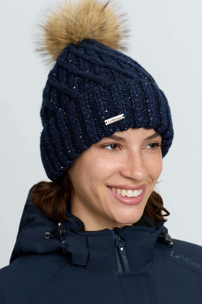 LeMieux Bernie Sequin Beanie Navy