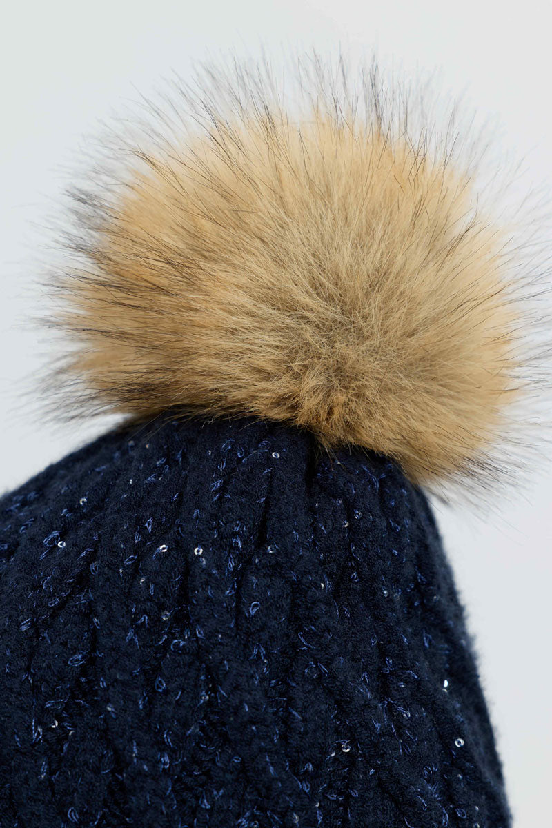 LeMieux Bernie Sequin Beanie Navy