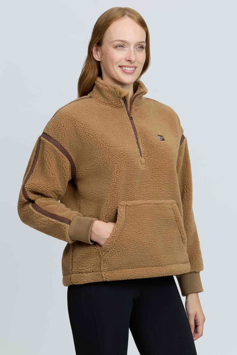 LeMieux Avery Teddy Quarter Zip Fleece Caramel