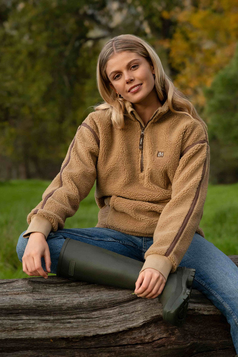 LeMieux Avery Teddy Quarter Zip Fleece Caramel