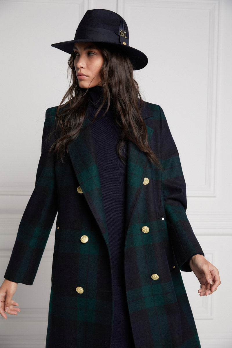 Holland Cooper Trilby Hat Spot Feather Ink Navy