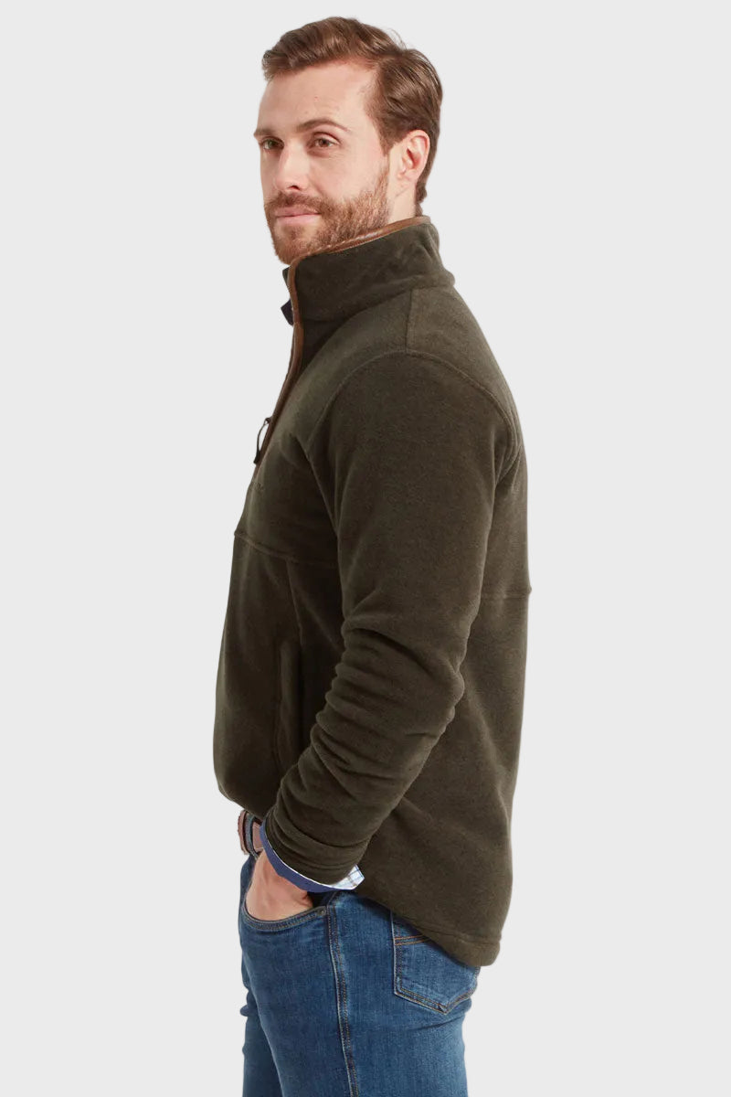 Schoffel Men's Berkeley Quarter Zip Fleece Dark Olive