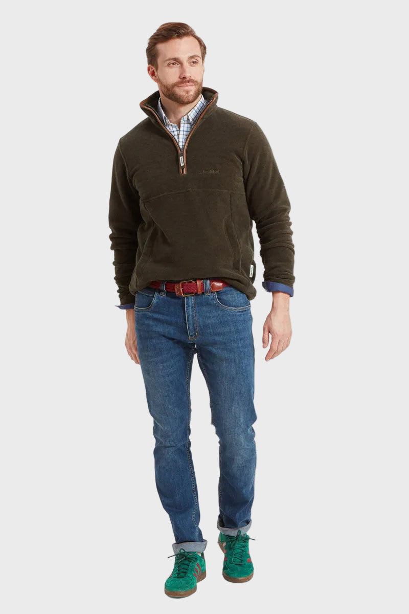 Schoffel Men's Berkeley Quarter Zip Fleece Dark Olive