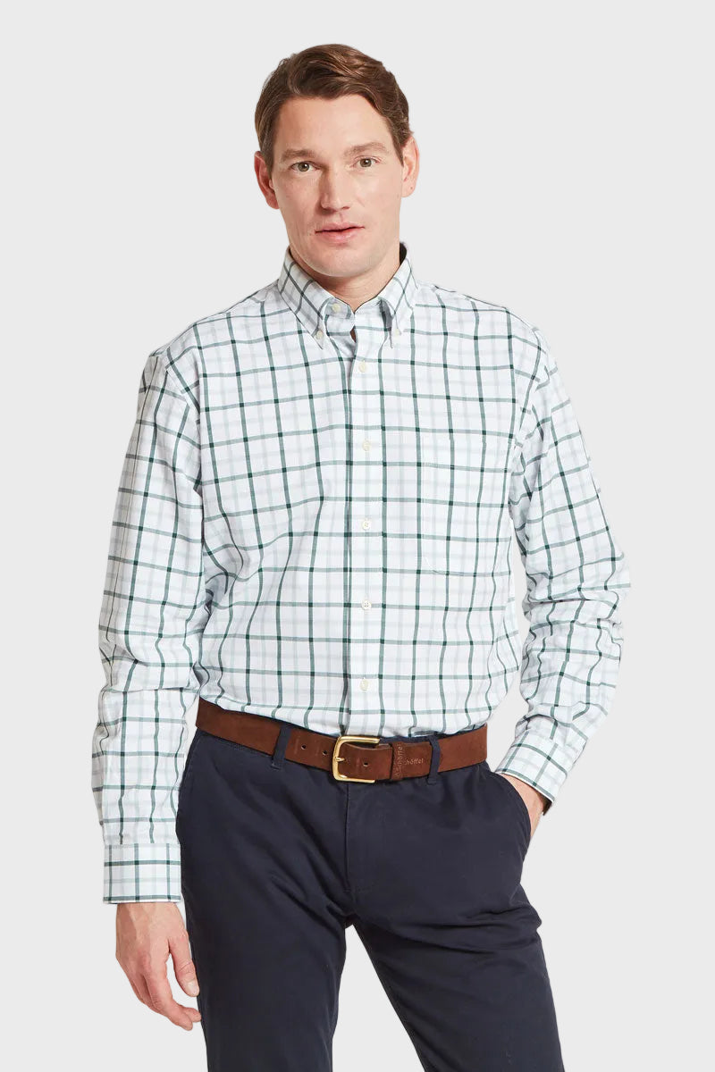 Schoffel Men's Brancaster Classic Shirt Deep Pine Check