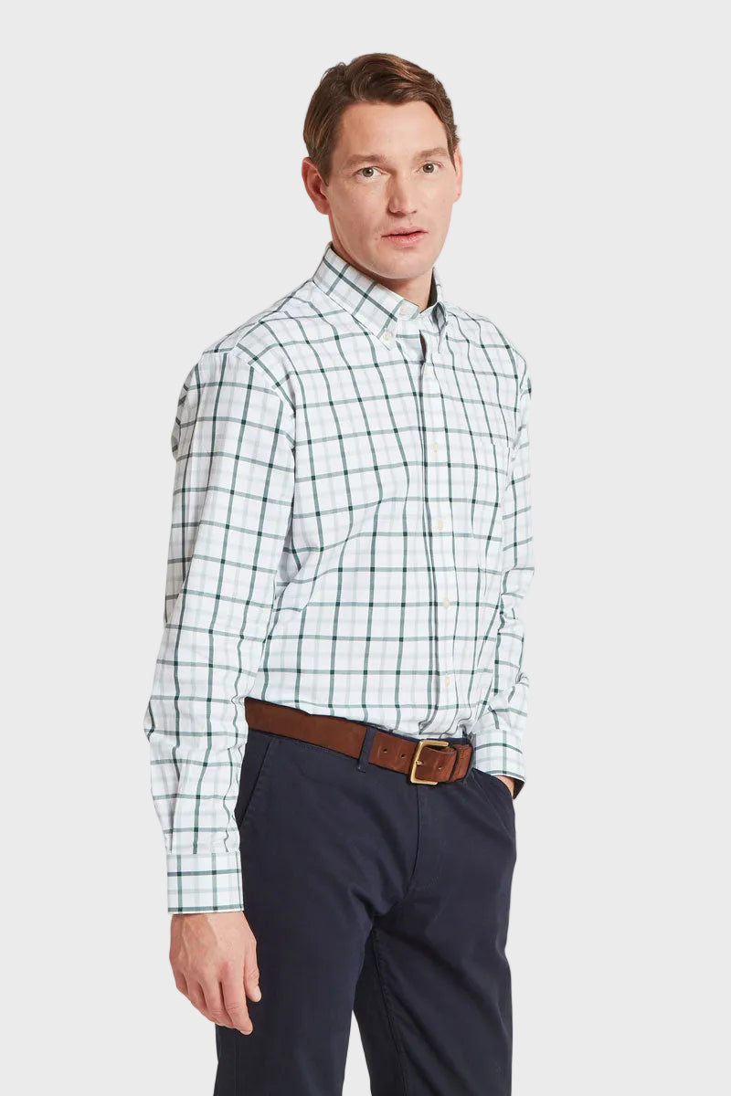 Schoffel Men's Brancaster Classic Shirt Deep Pine Check